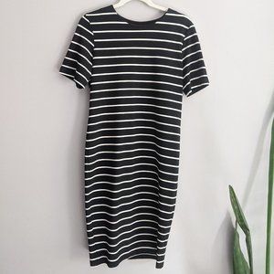 H&M Basic Black and White Striped Casual dress S:M